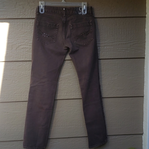 Liu Jo  Brown Denim embellished jeans 26 - Picture 10 of 13